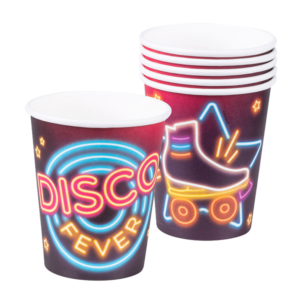 3x 6 Pappbecher - Disco Fever - 250 ml