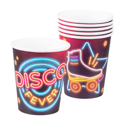 3x 6 Pappbecher - Disco Fever - 250 ml