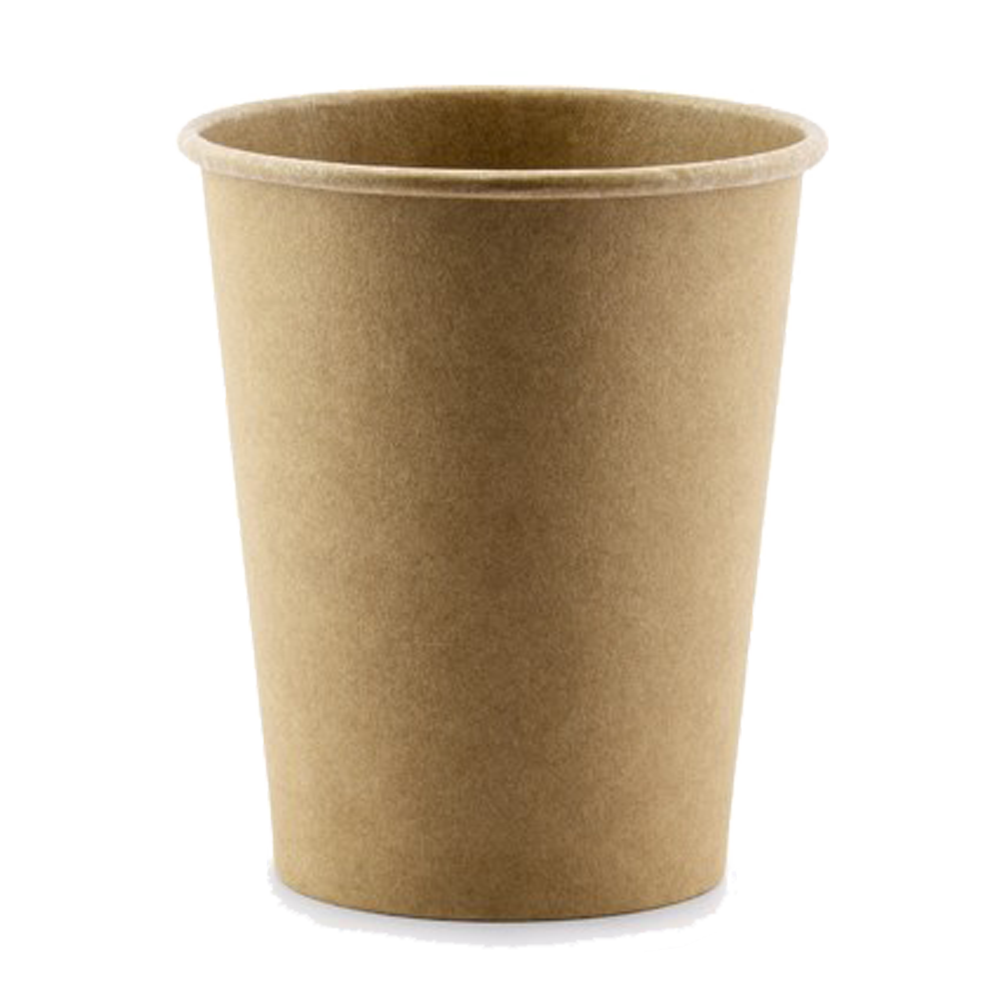 1x 6 Pappbecher - Klassisches Kraftpapier - 220 ml