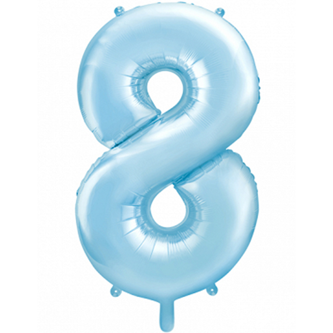 Zahl 8 - Babyblau - Ø 86 cm - 5 Ballons