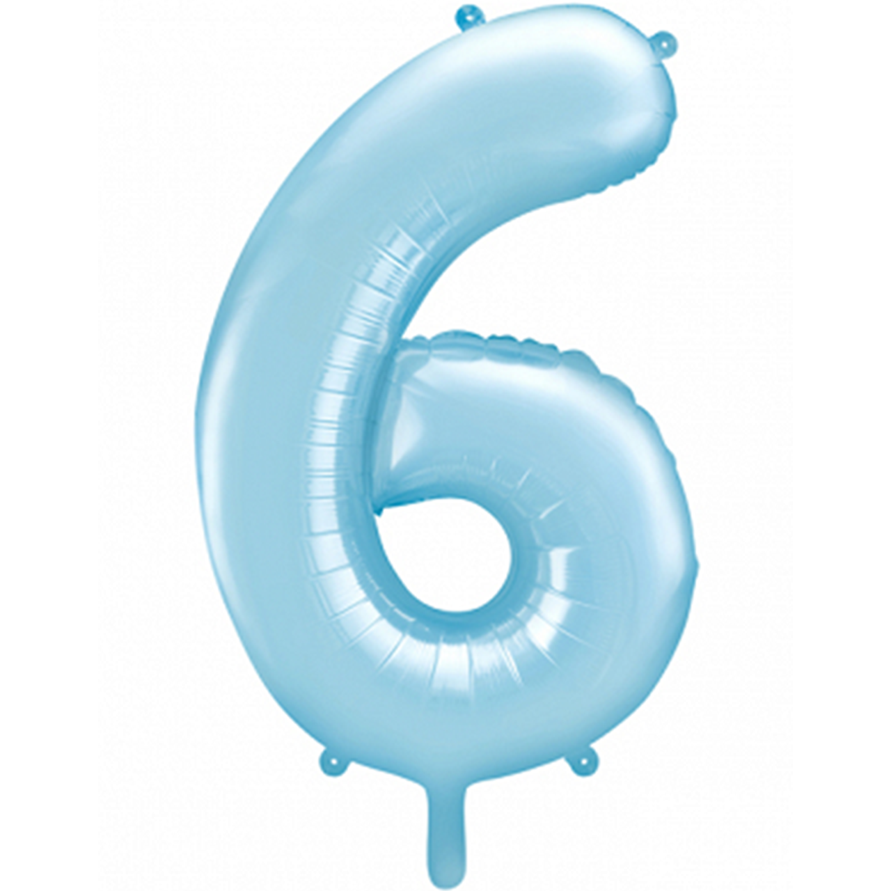 Zahl 6 - Babyblau - Ø 86 cm - 5 Ballons