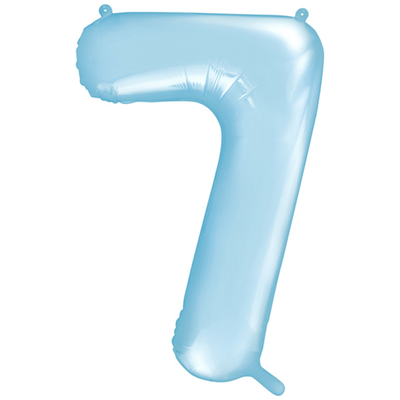 Zahl 7 - Babyblau - Ø 86 cm - 5 Ballons