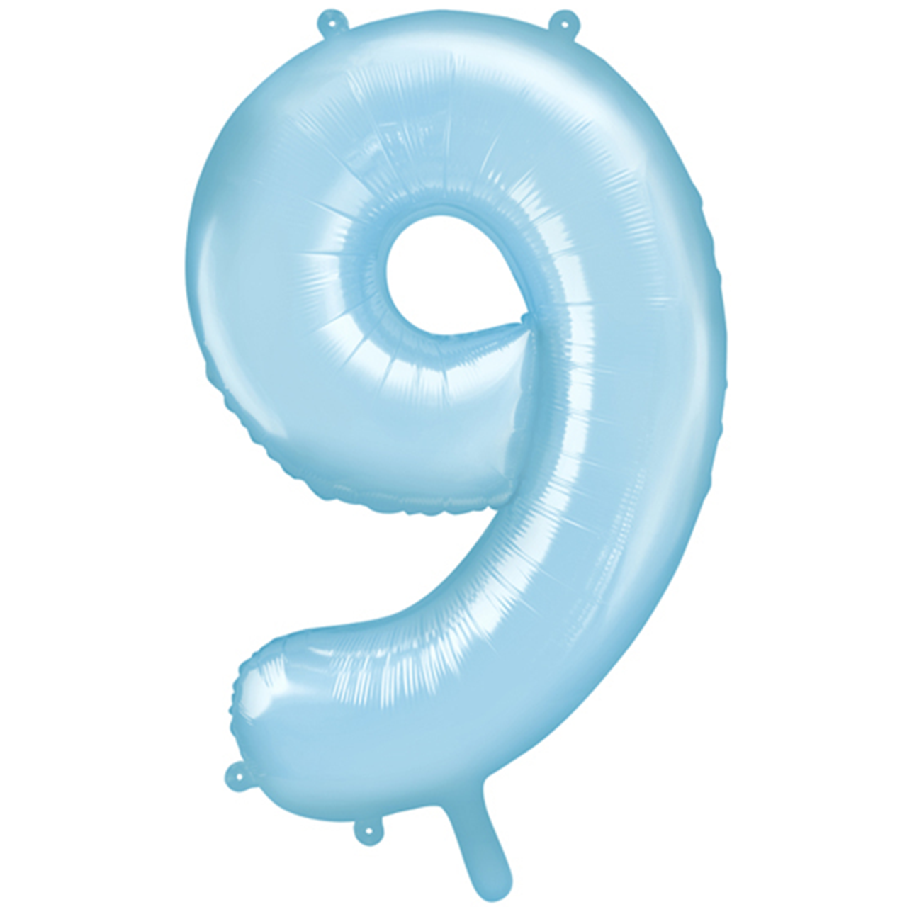Zahl 9 - Babyblau - Ø 86 cm - 5 Ballons