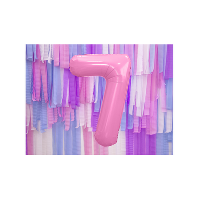 Zahl 7 - Rosa - Ø 86 cm - 5 Ballons