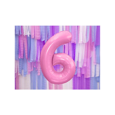 Zahl 6 - Rosa - Ø 86 cm - 5 Ballons