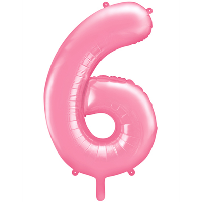 Zahl 6 - Rosa - Ø 86 cm - 5 Ballons