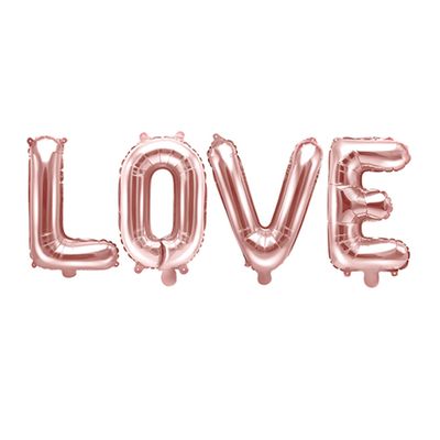 Girlande Love in Rosegold | 140 cm - 6 Ballons