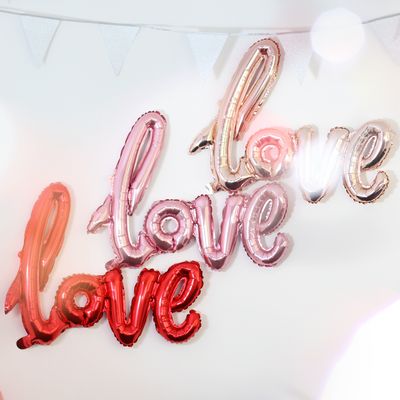 Girlande Love in Rosa | 73 cm - 5 Ballons