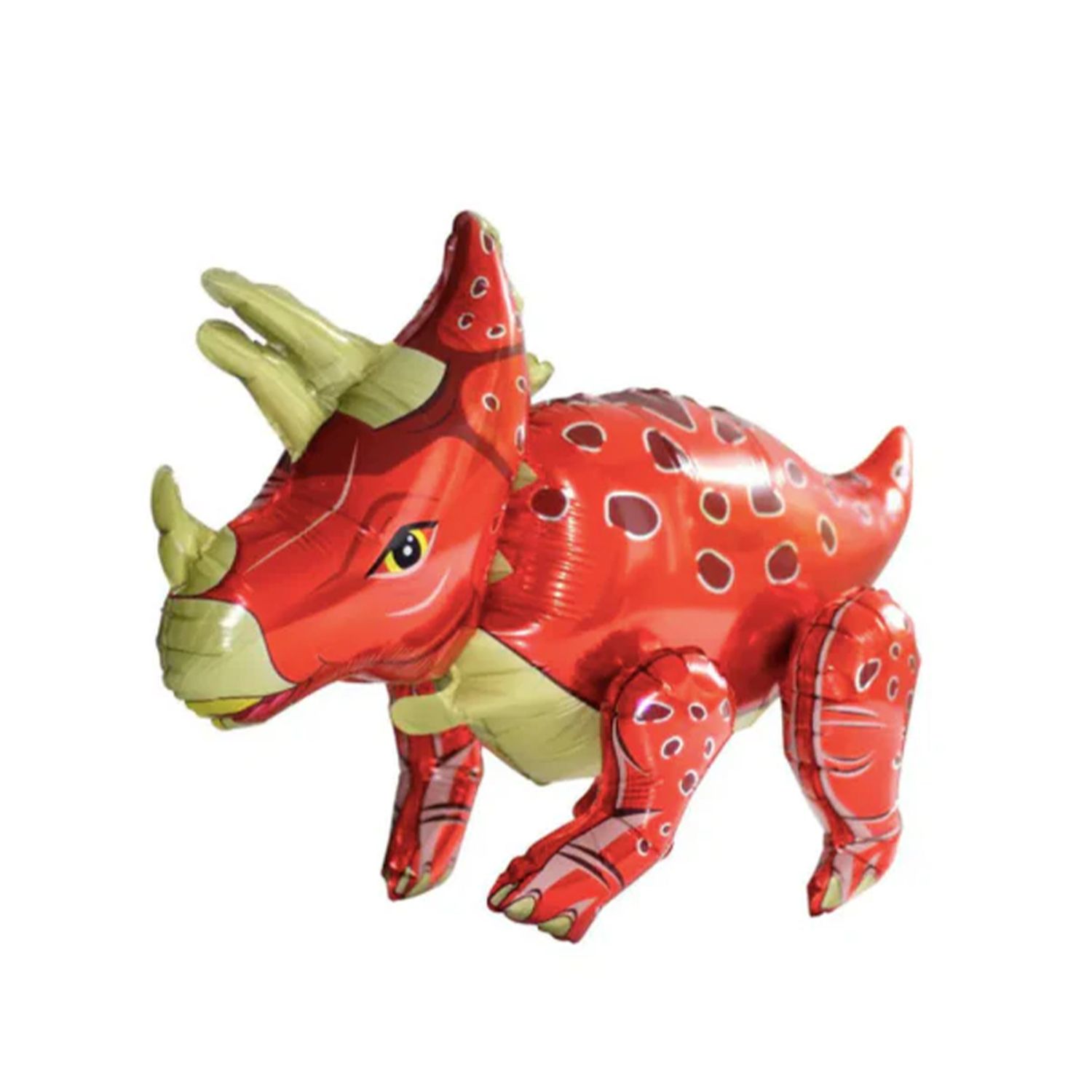 4D Dino Triceratops - Rot - 5 Ballons