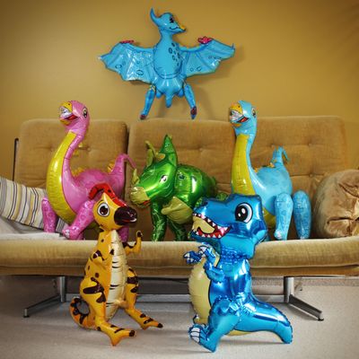 4D Dino Triceratops - Rot - 5 Ballons
