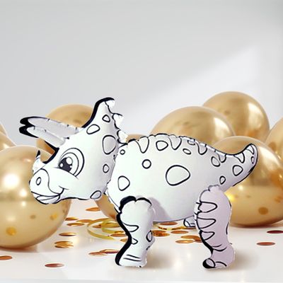 DIY Ausmalballon - Dino - Triceratops - 5 Ballons