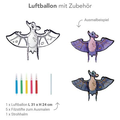 DIY Ausmalballon  - Pterodactylus - 5 Ballons