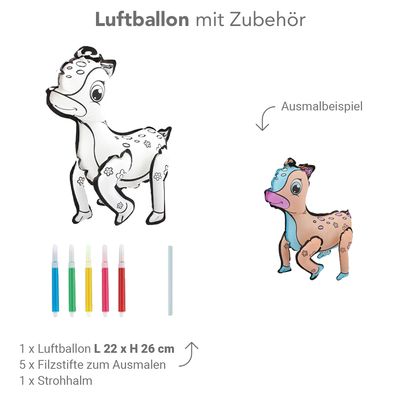 DIY Ausmalballon - Reh - 5 Ballons