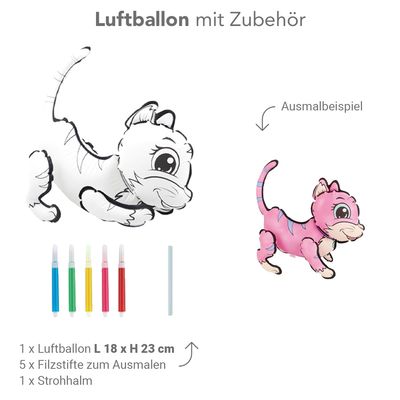 DIY Ausmalballon - Katze - 5 Ballons