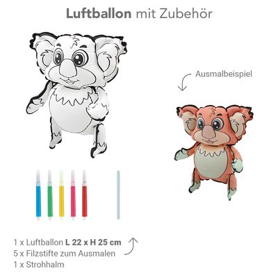 DIY Ausmalballon - Koala - 5 Ballons
