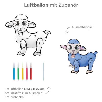DIY Ausmalballon - Schaf - 5 Ballons