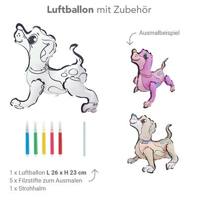 DIY Ausmalballon - Hund - 5 Ballons
