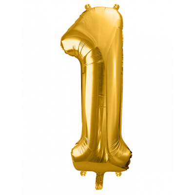 1 Ballon XXL - Zahl 1 - Gold 1 Ballon XXL - Zahl 1 - Gold