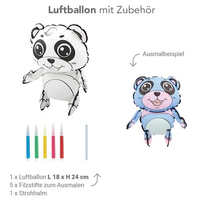 DIY Ausmalballon - Panda - 5 Ballons