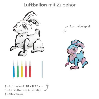 DIY Ausmalballon - Hase - 5 Ballons