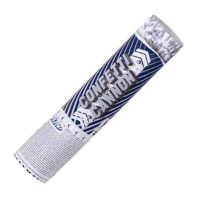 Konfettikanone - Silber und Glitzer - 2 Stück