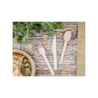 Holzbesteck - Klassisches Set - 18-teilig - 4 Stück