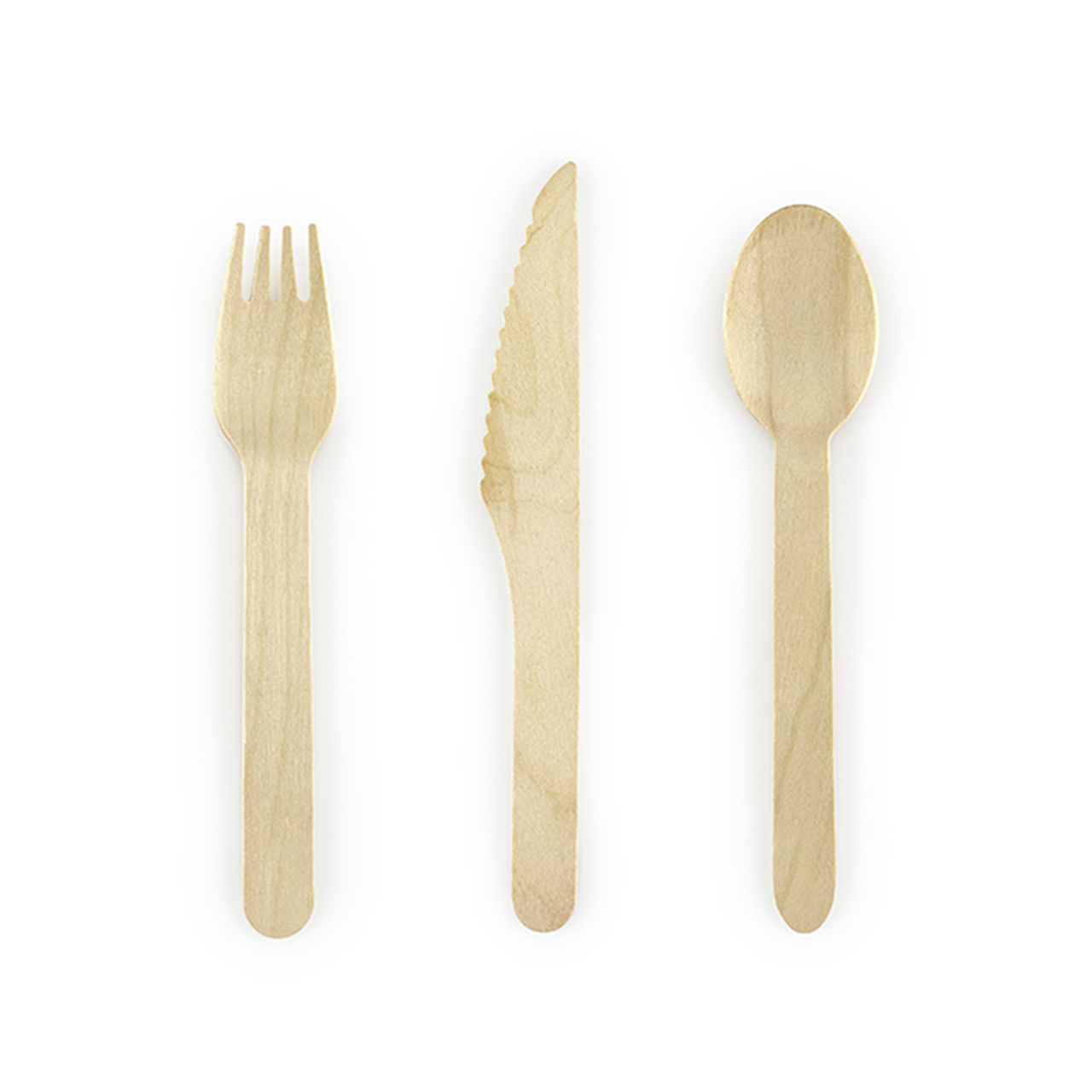 Holzbesteck - Klassisches Set - 18-teilig - 4 Stück