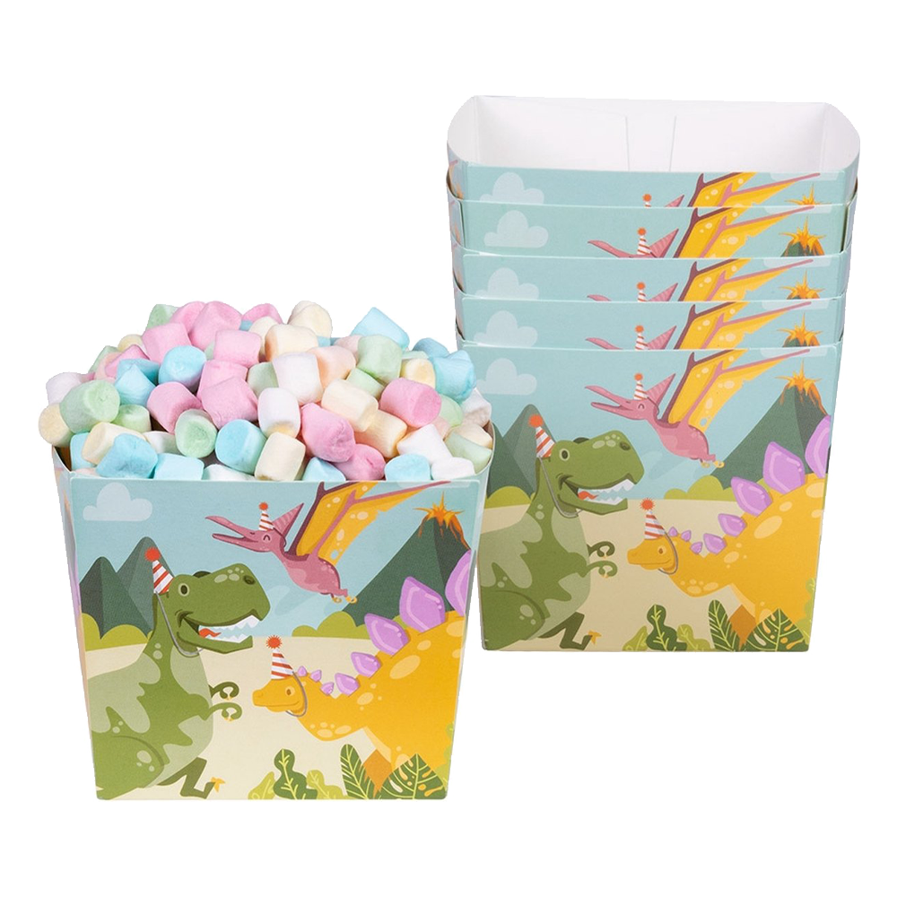 6 Pappschalen - Dinos mit Partyhüten - 1 Stück