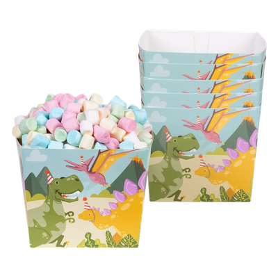 6 Pappschalen - Dinos mit Partyhüten - 1 Stück