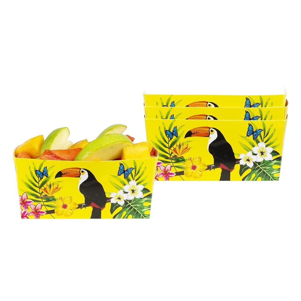 4 Papierschalen - Tropischer Tukan - 4 Stück