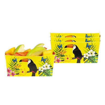 4 Papierschalen - Tropischer Tukan - 4 Stück