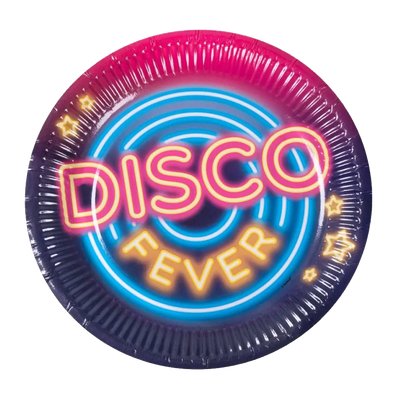 6 Pappteller - Disco Fever - 2 Stück
