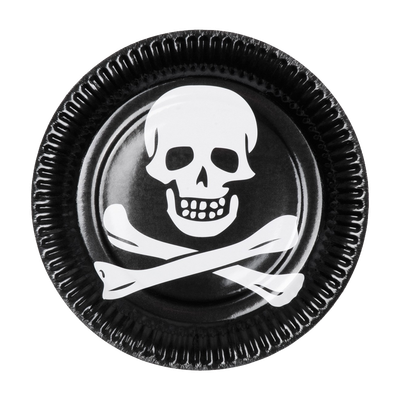 6 Pappteller - Piraten Totenkopf - 2 Stück