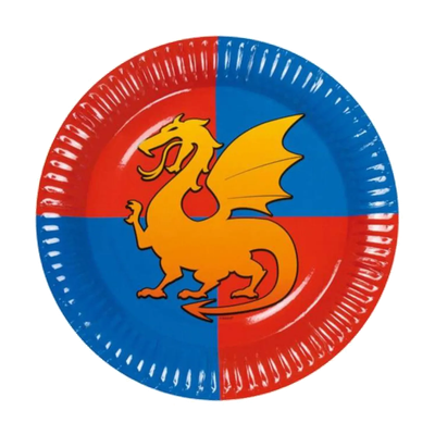 6 Pappteller - Ritter - 1 Stück