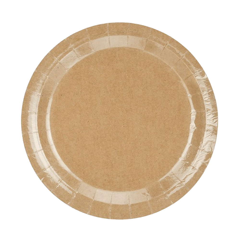 6 Pappteller - Klassisches Kraftpapier - 3 Stück