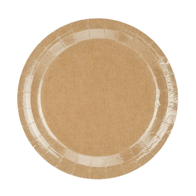 6 Pappteller - Klassisches Kraftpapier - 3 Stück