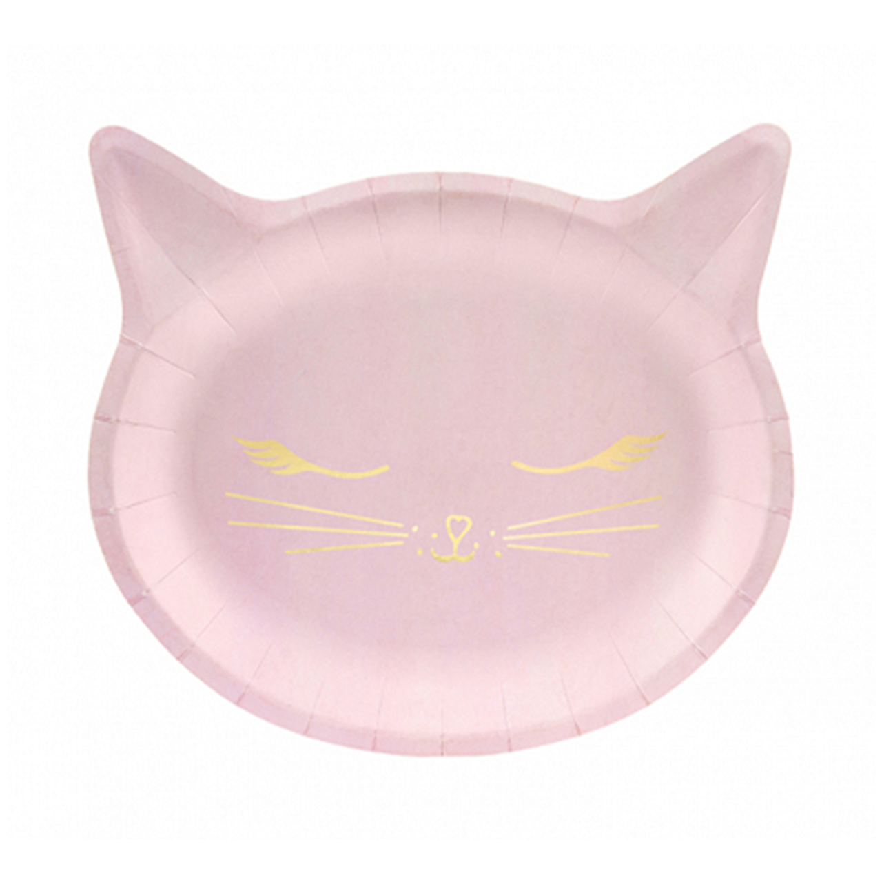 6 Pappteller - Katze in Rosa - 4 Stück