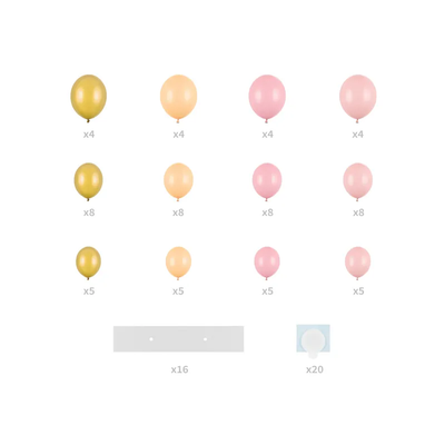Luftballon Girlande - Herz - Rosa Gold - 3 Sets