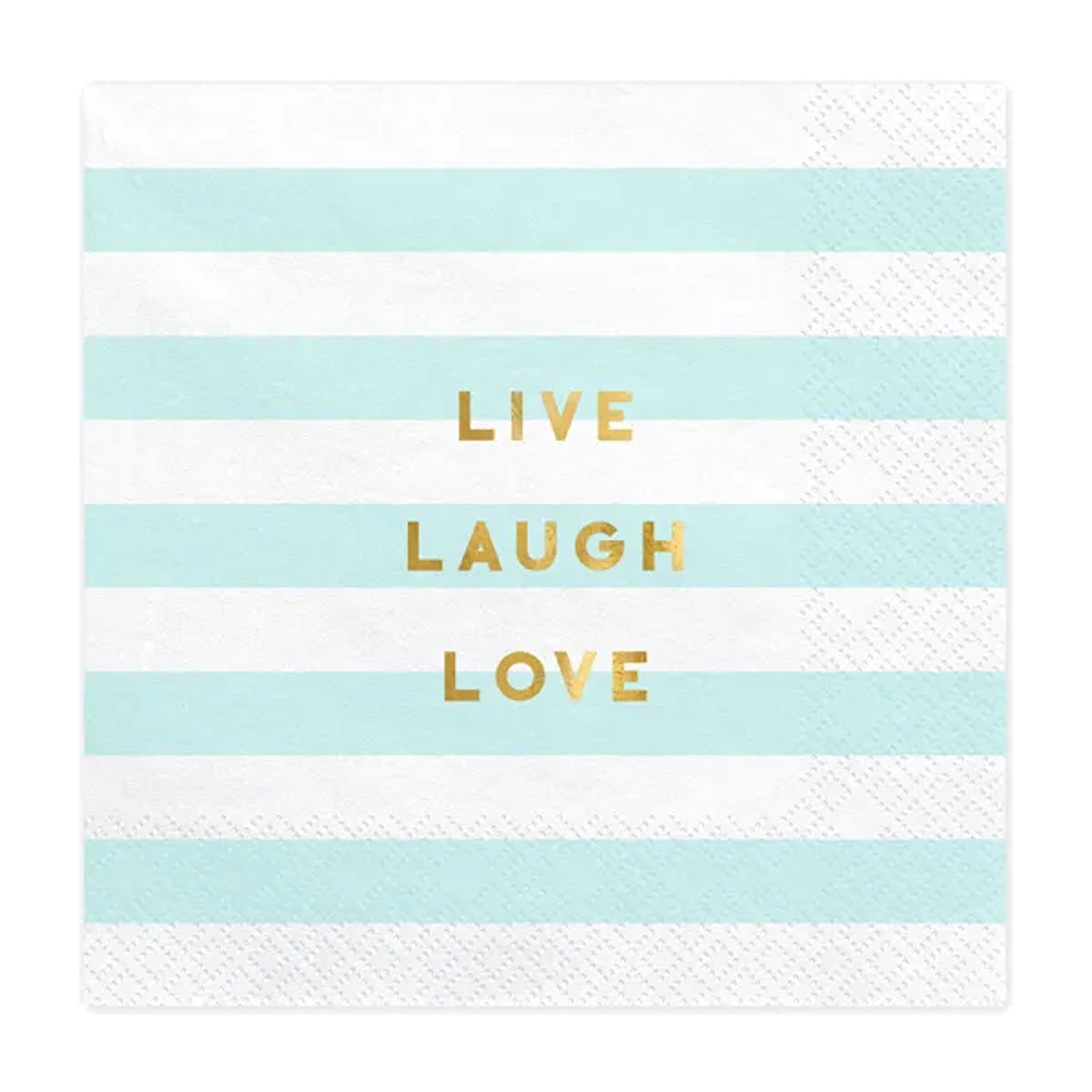 20 Servietten - Live Laugh Love - 5 Stück