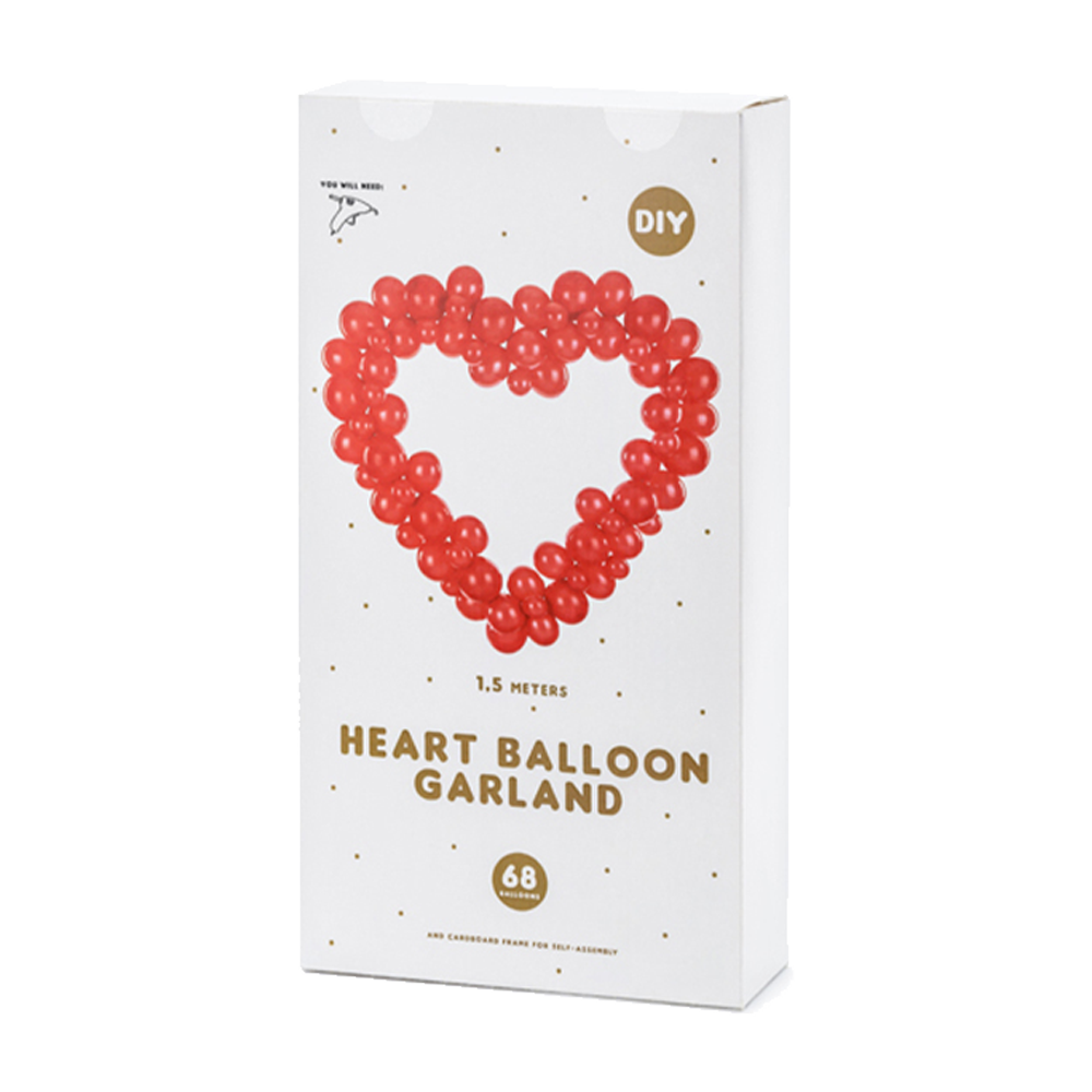 Luftballon Girlande - Herz - Rot - 5 Sets