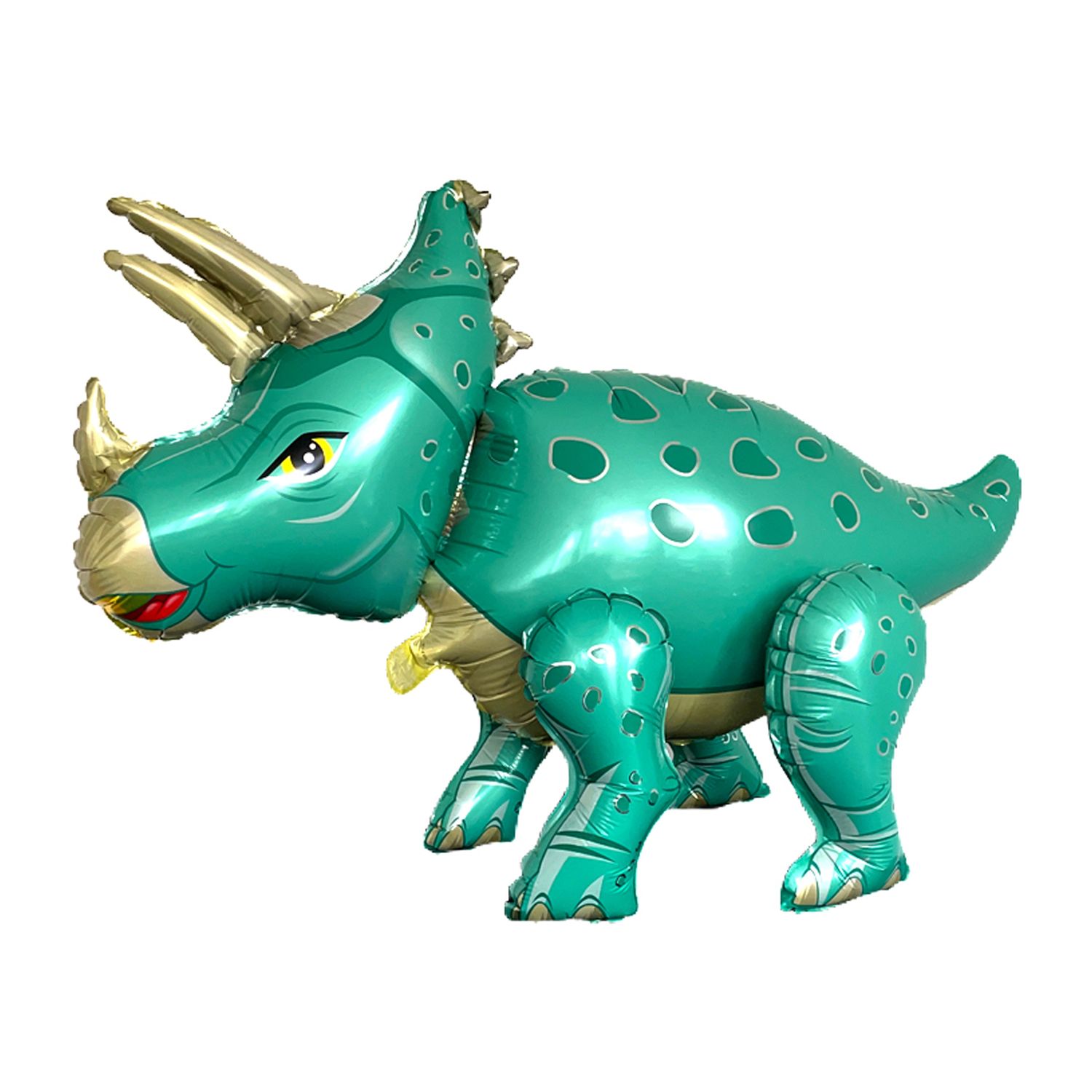 4D Dino Triceratops - Türkis - 5 Ballons