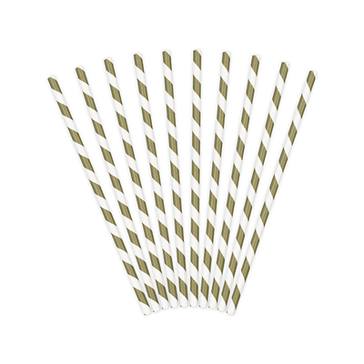 10 Papierstrohhalme - Mix - Gold - 10 Stück