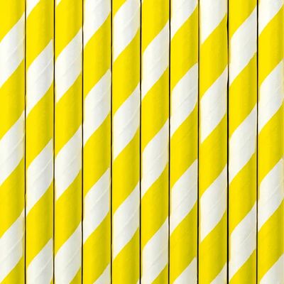 10 Papierstrohhalme - Mix Gelb - 10 Stück