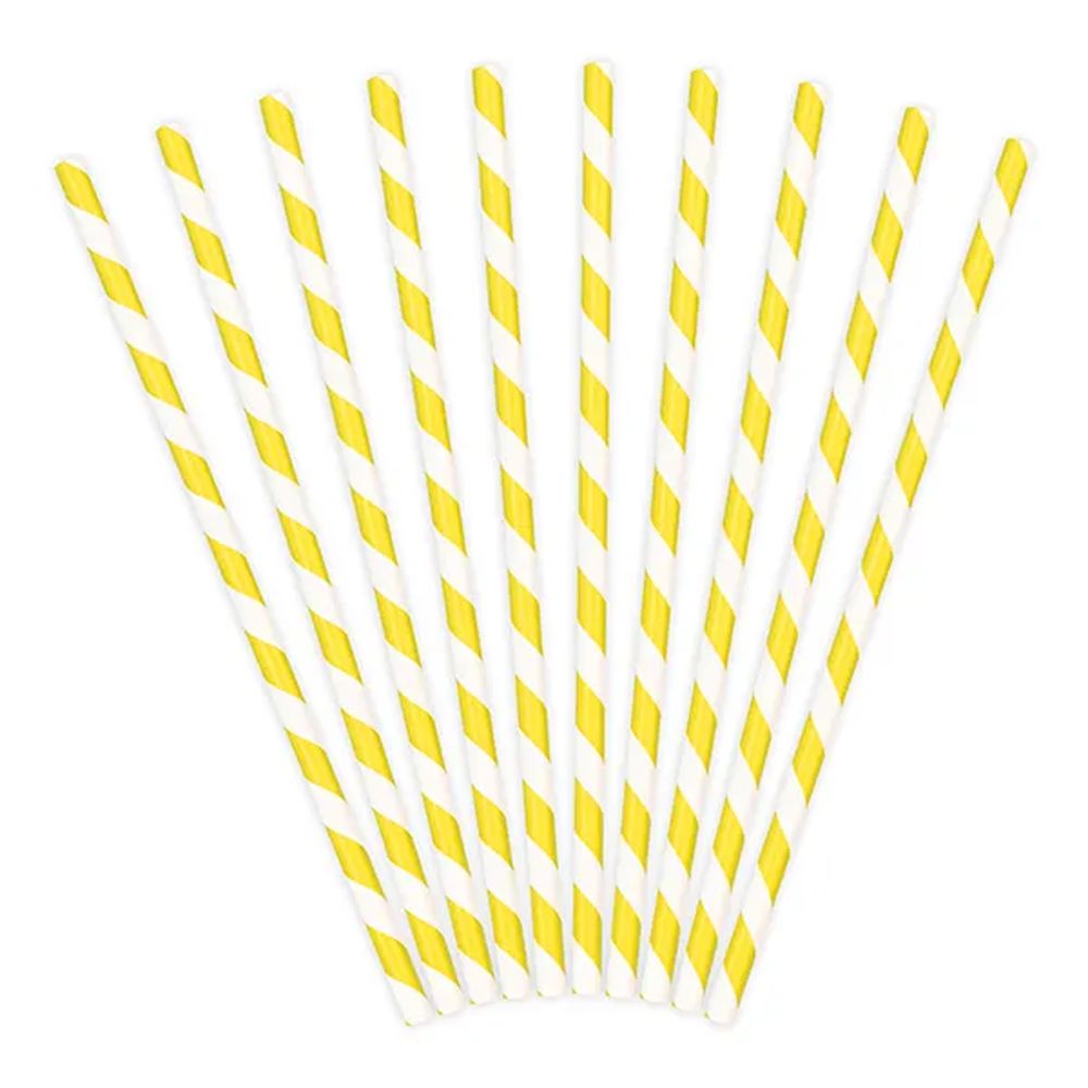 10 Papierstrohhalme - Mix Gelb - 10 Stück