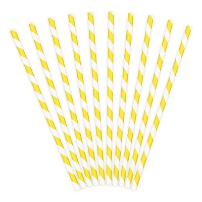 10 Papierstrohhalme - Mix Gelb - 10 Stück