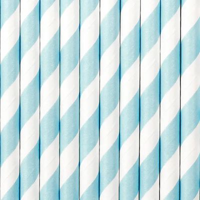 10 Papierstrohhalme - Mix Hellblau - 10 Stück