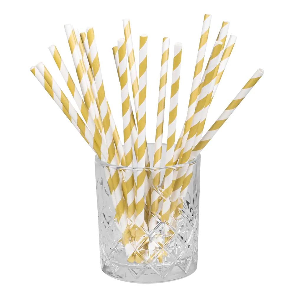 20 Papierstrohhalme - Mix Gold - 2 Stück