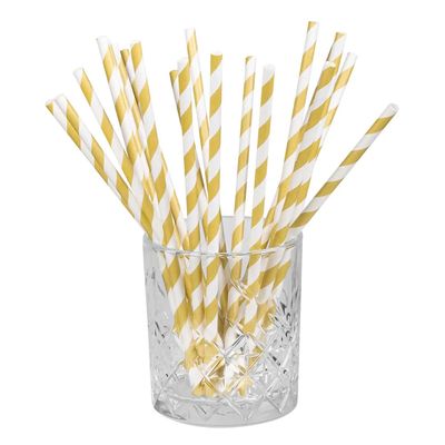 20 Papierstrohhalme - Mix Gold - 2 Stück