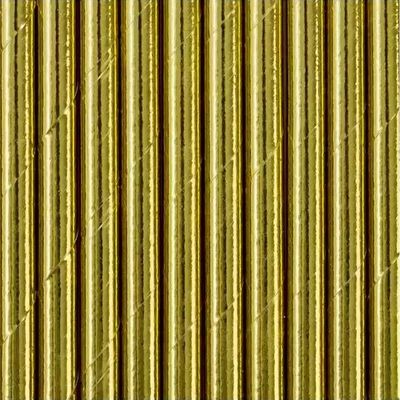 10 Papierstrohhalme - Gold - 10 Stück