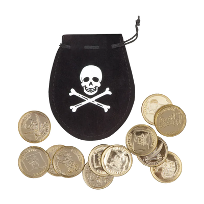 Piraten-Beutel mit 12 Münzen - 1 Stück
